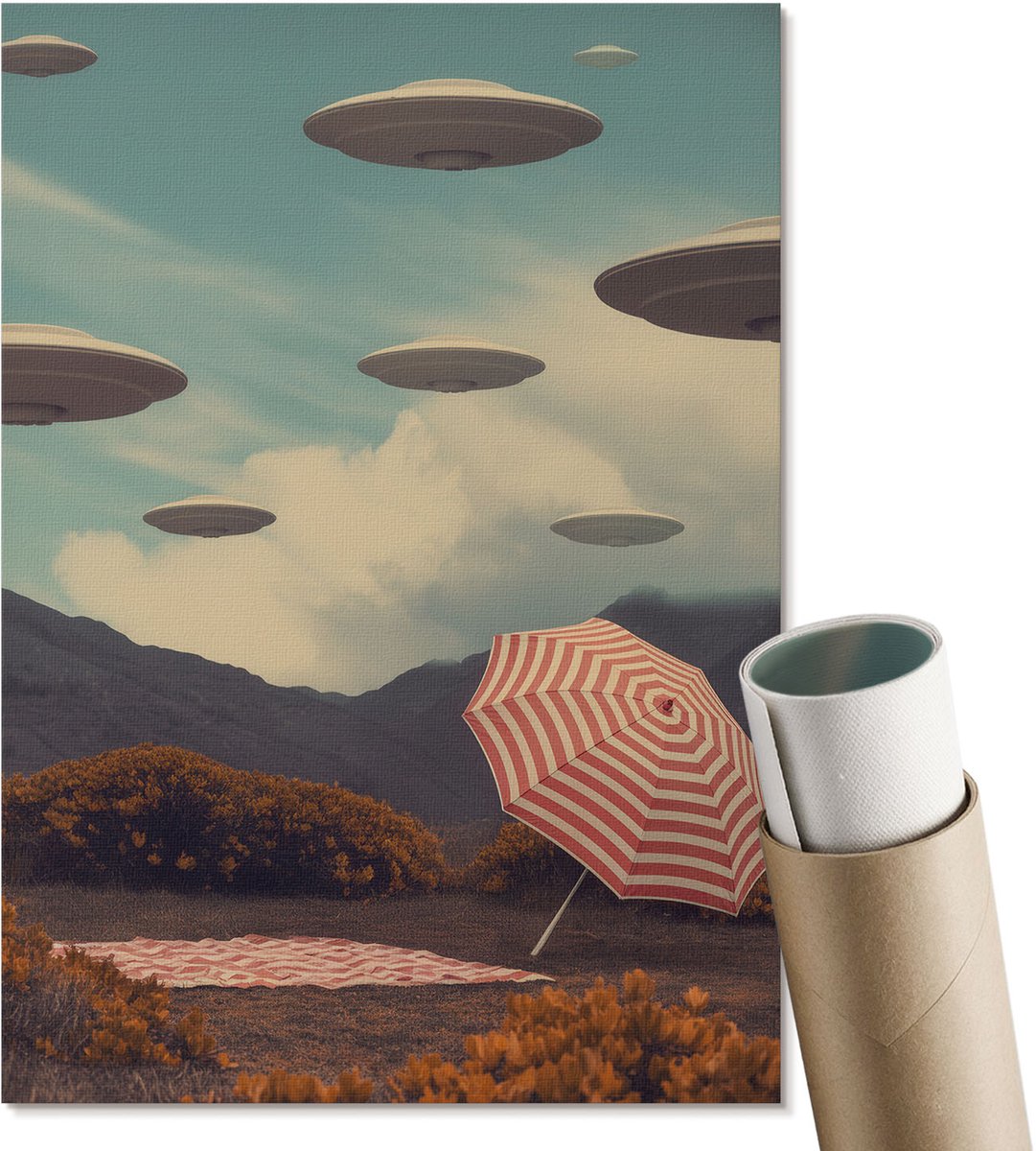Coloray Polycanvas Wandposter - Ruimteschepen, Fotografie - A4 - Turkoois Wandposter - Rechthoek - Interieurdecoratie - Woonkamer, Slaapkamer, Kantoor - Expressief