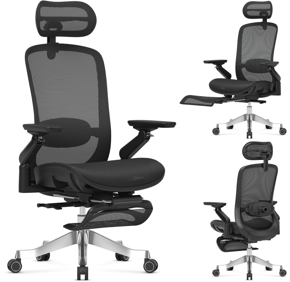 Mark Adler Leadpro 8.7 - Ergonomische bureaustoel - met massagefunctie en voetensteun - zwart