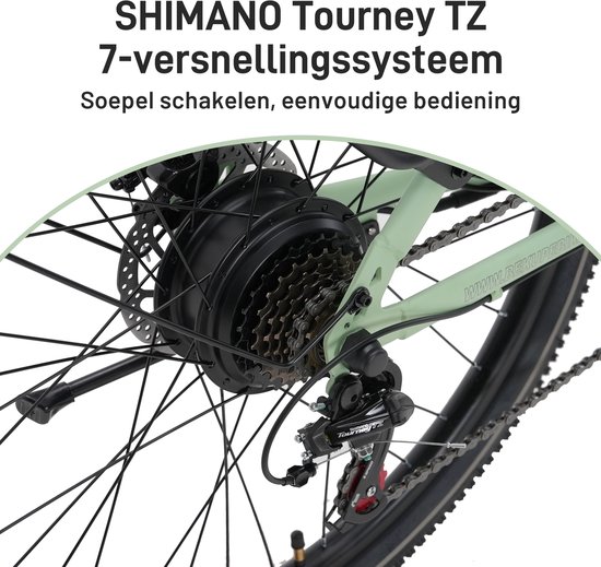 Elektrische Fiets TTGO C3 - 36V 18AH Accu - Actieradius Tot 120 Km - Aluminium Lage Instapframe - 28×2.0 Inch Wielen - Shimano 7 Versnellingen - Mechanische Schijfremmen - LCD Display - Elektrische Stadsfiets - Zwart van Merkloos — afbeelding 5