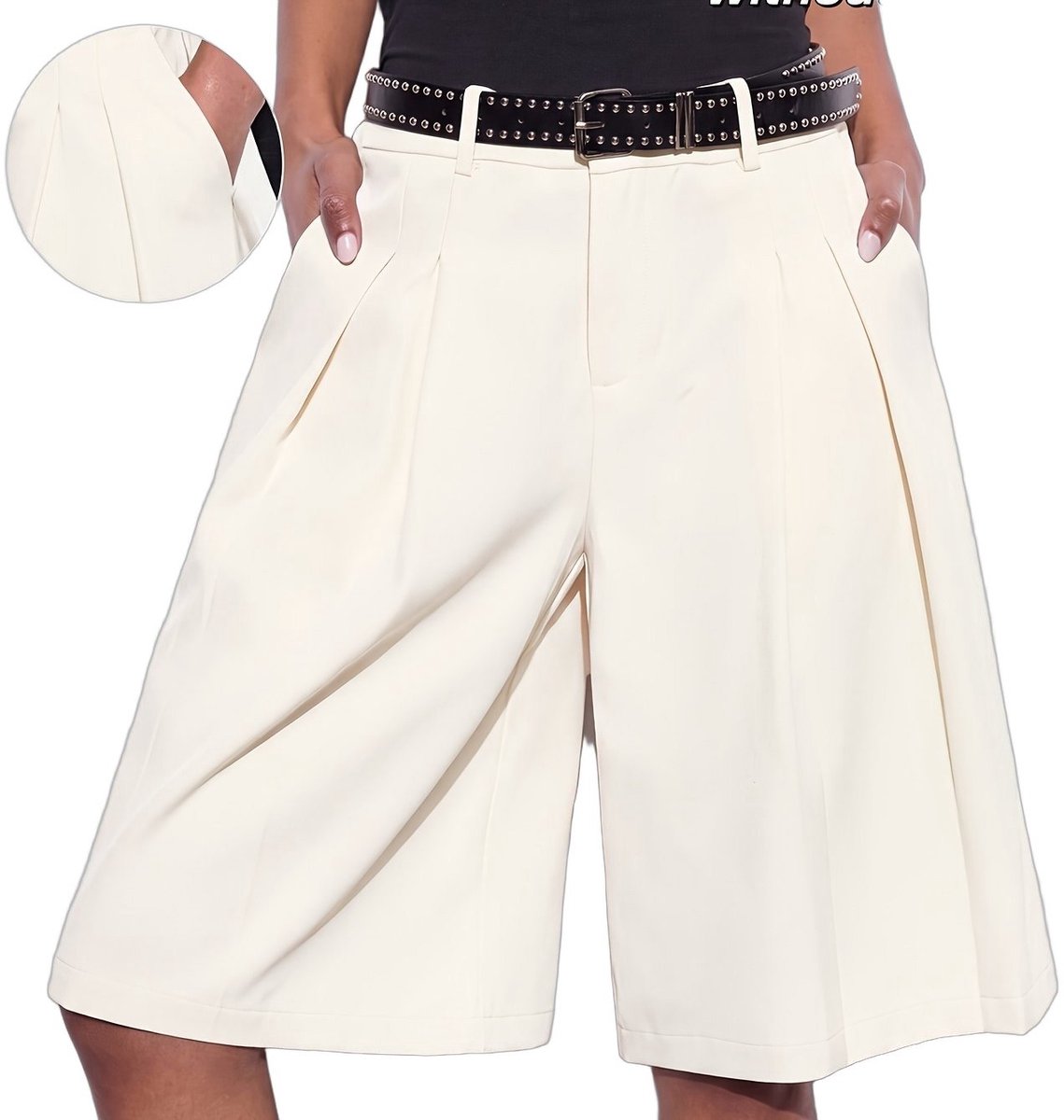 Currero Jorts Dames Jeans Short Korte Spijkerbroek Baggy Fit – Cargo Short Zomer Grote Maten Melkachtig