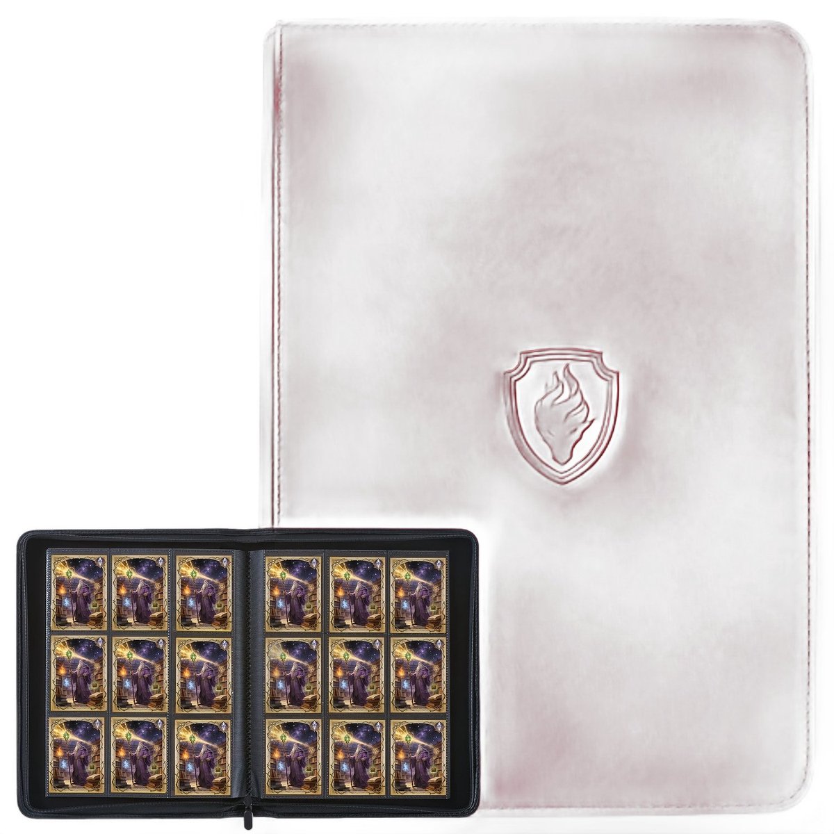Currero Toploader Binder - Verzamelmap Kaarten - Geschikt voor Pokemon - 4 Pocket - 9 Pocket - 12 Pocket - Trading Card Map - Toploadermap - Rood - 360 Kaarten