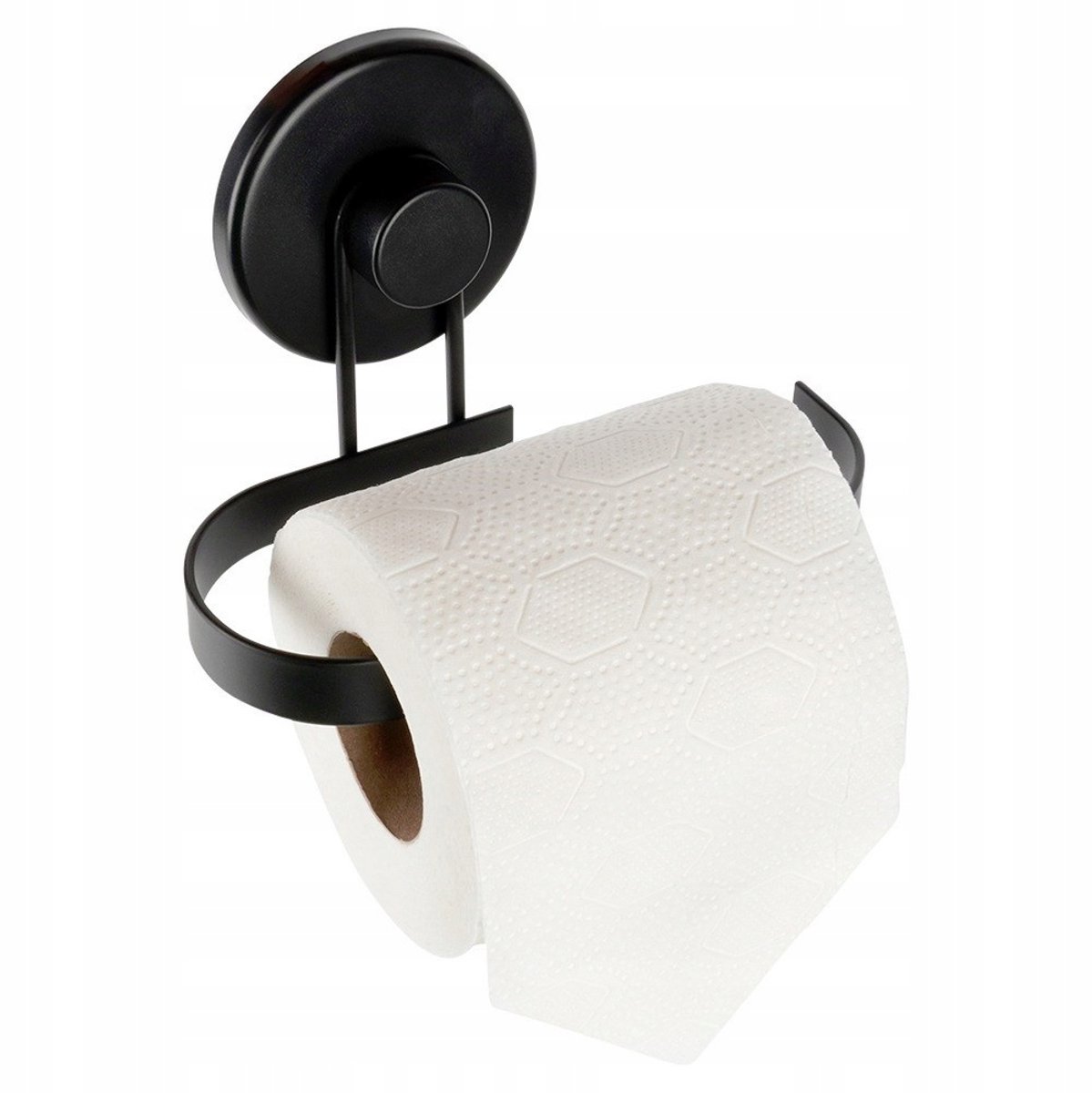 Zwarte Wandmontage Toiletrolhouder met Zuignap