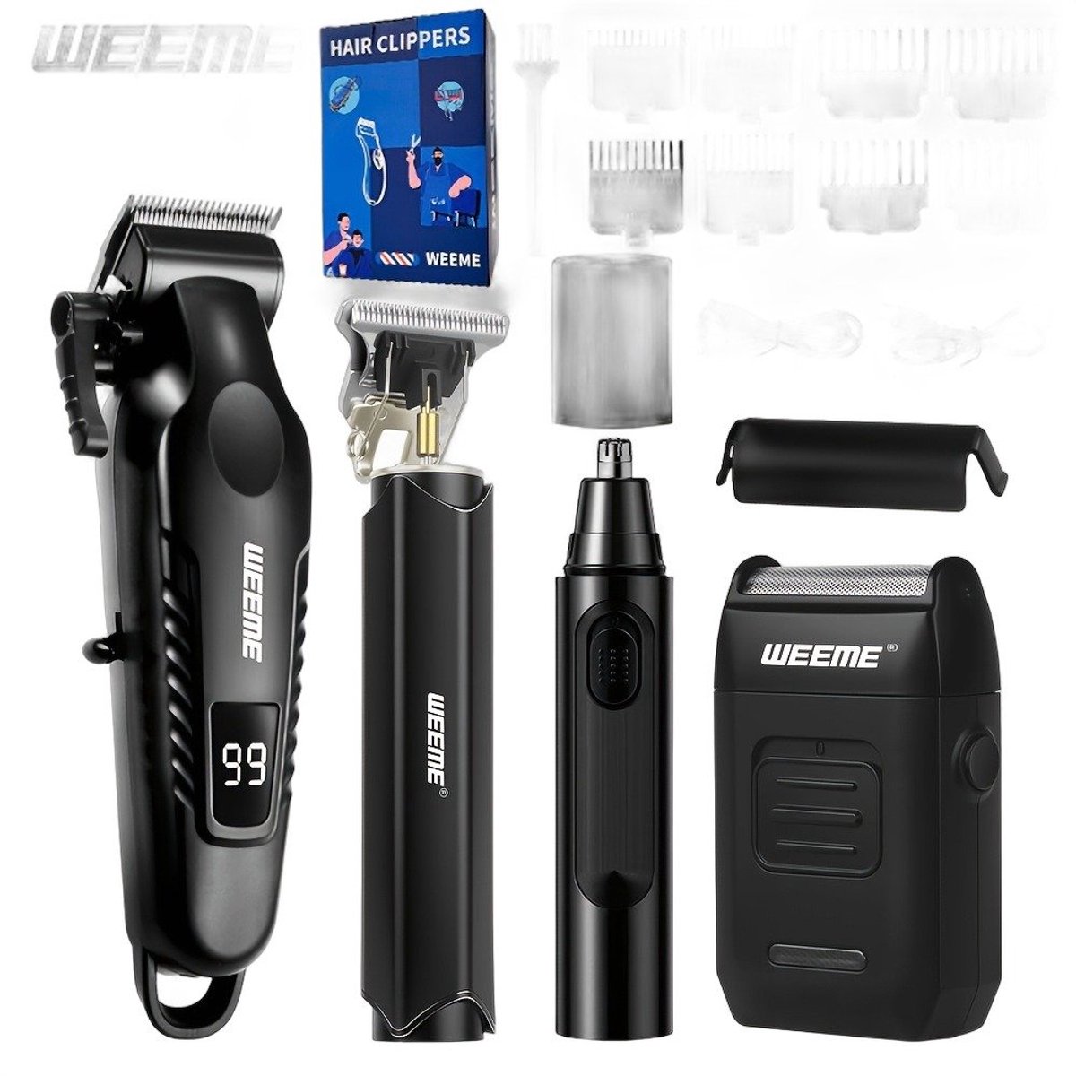 Currero Foil Shaver - Scheerapparaat Mannen - Hoofd Scheerapparaat - Head Shaver - Tondeuse met Trimmer - Lichaam en Baard - Oplaadbaar