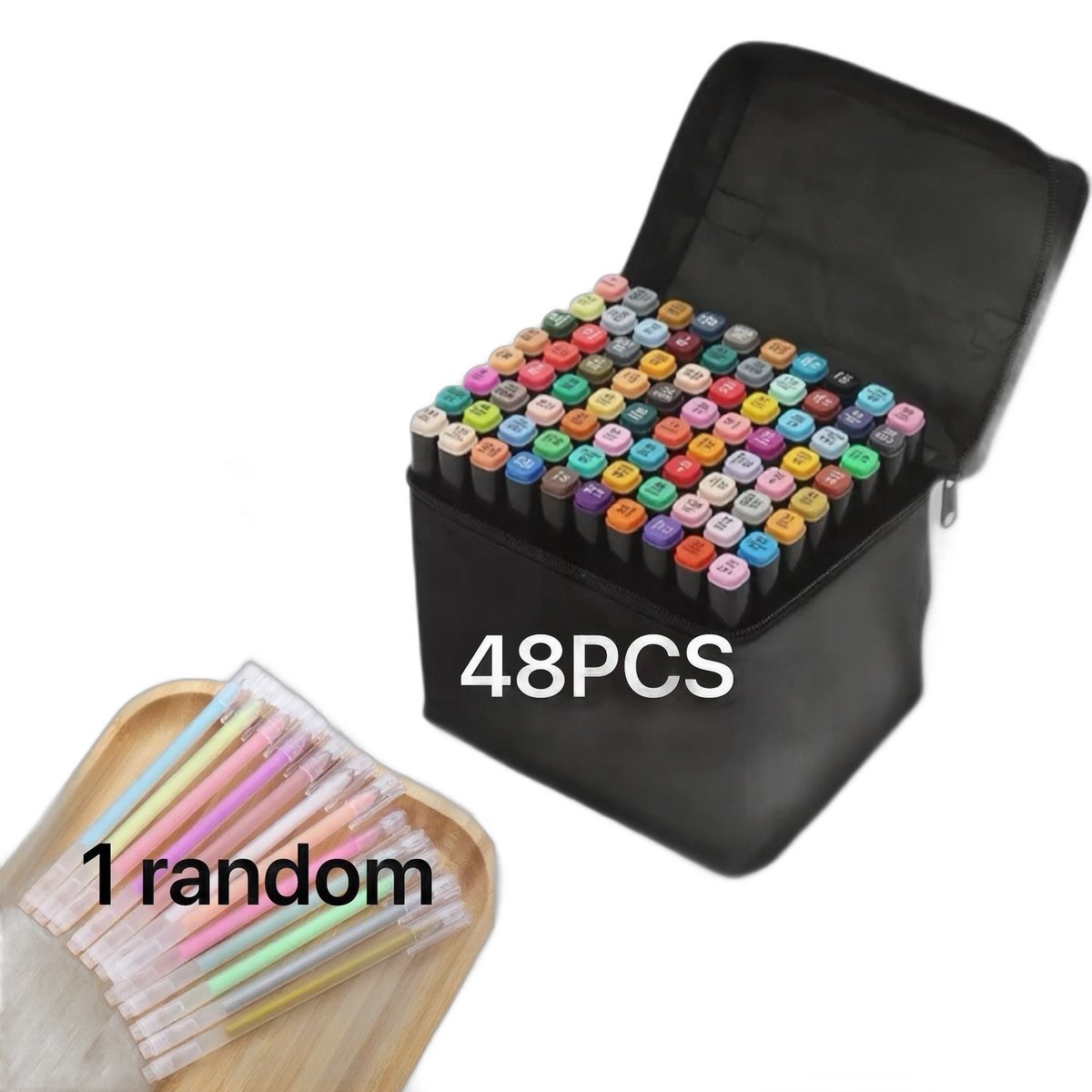 Currero Aquamarkers - Twinmarkers - Brushpennen - Stiften - Markeerstiften Op Waterbasis - Dual Tip - Tekenen En Kleuren - 49-delig