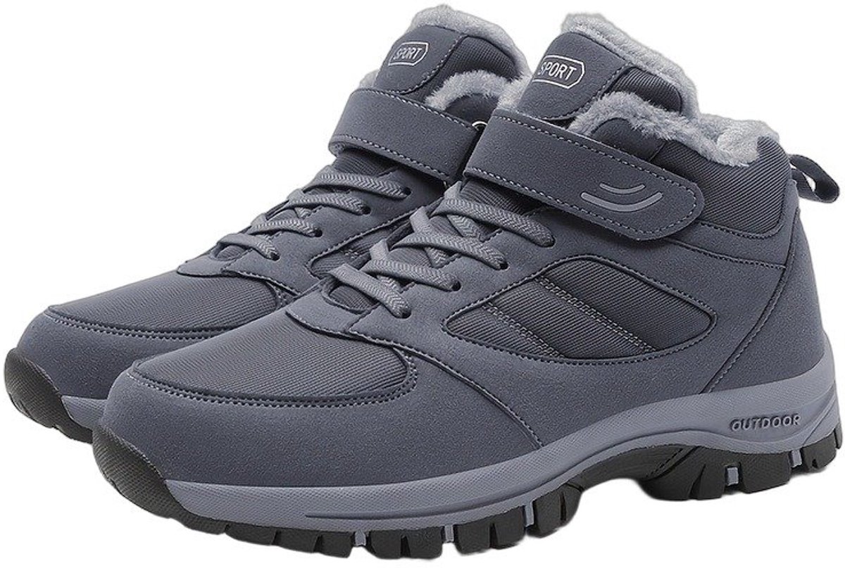 Currero Snowboots Heren Sneeuwlaarzen Heren Winterlaarzen Gevoerde Winterschoenen Waterdicht Antislip Zool Warm Gevoerd Wandellaarzen Winter Donkergrijs