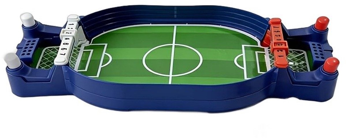 Currero Voetbalspel - Tafelvoetbal - Tafelvoetbalspel - Mini Voetbaltafel - Gezelschapsspel - Binnen en Buiten - Kinderen en Volwassenen - Blauw