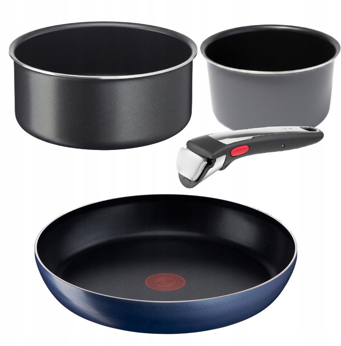 Ingenio Pannenset met Afneembare Steel: 28/24/16 cm, Gas, 4 Delen