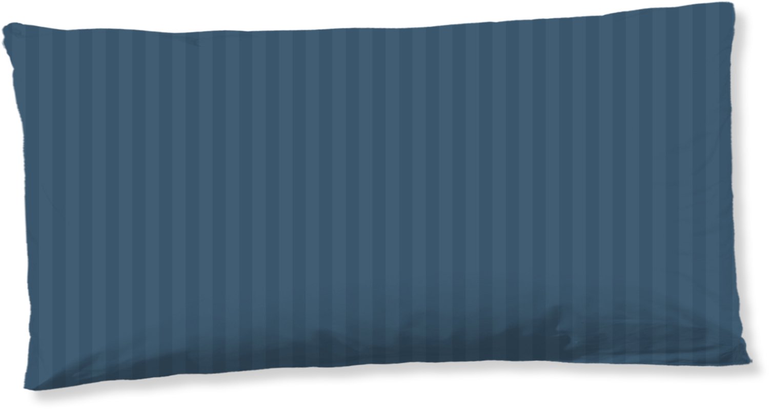Descanso kussensloop rustige satijnstreep - 40x80 cm - Denim - 100% Katoen satijn