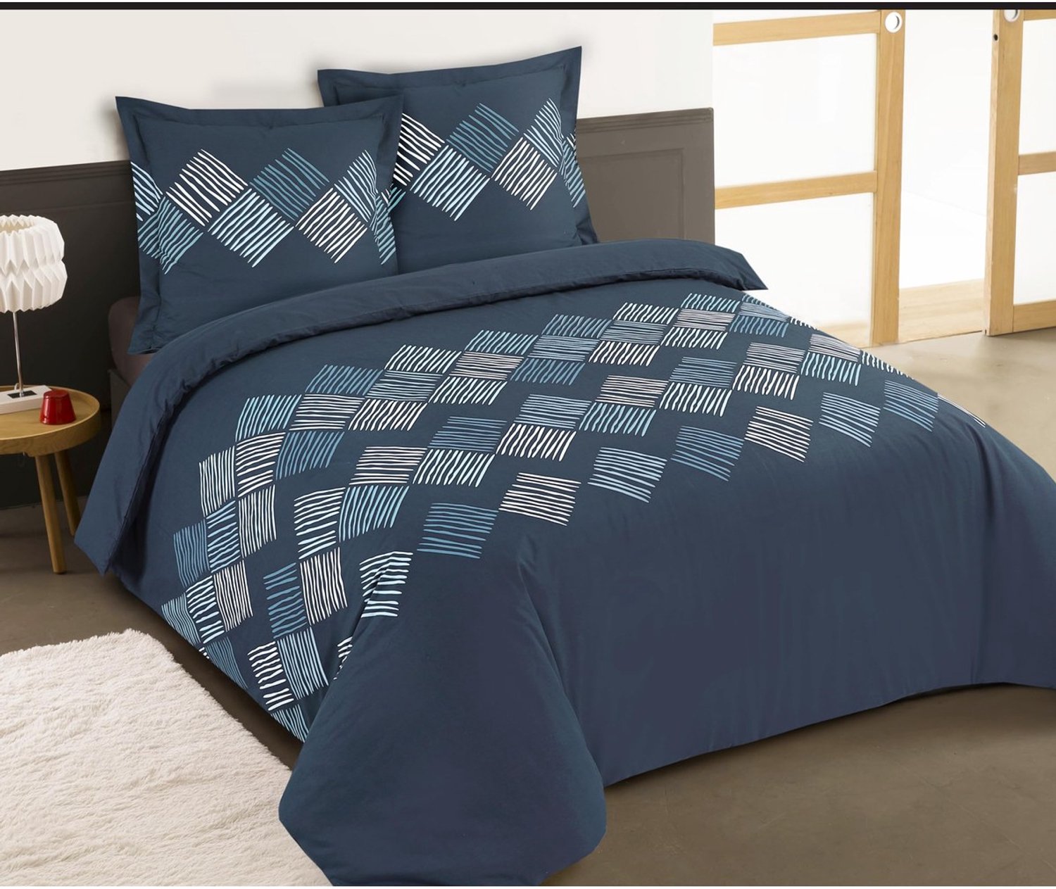Duraxl Dekbedovertrek - 240 x 220 cm - 100% katoen - Tweepersoons met 2 kussenslopen Blauw