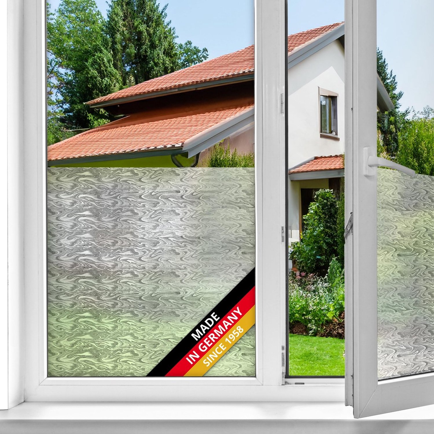 Duraxl d-c-fix raamfolie Rook golvenpatroon - 67,5 cm x 2 m Grijs