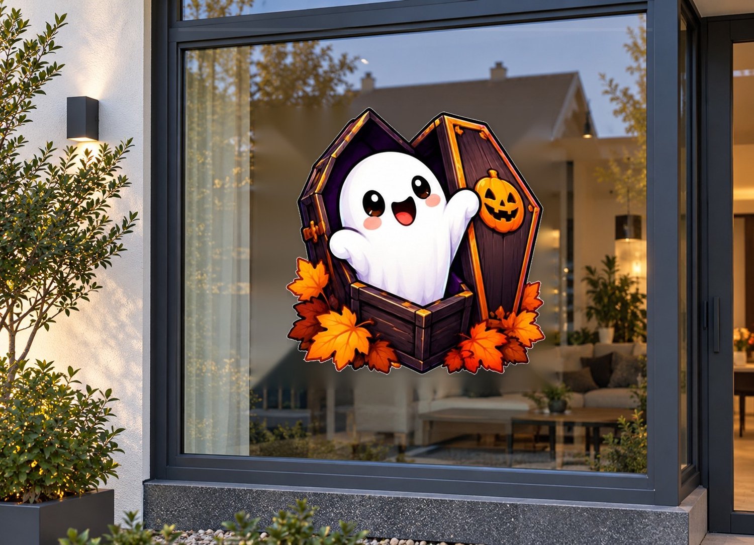 De Stickerman Halloween Raamsticker 50cm Breed Herbruikbaar Weerbestendig (KV8) Multi