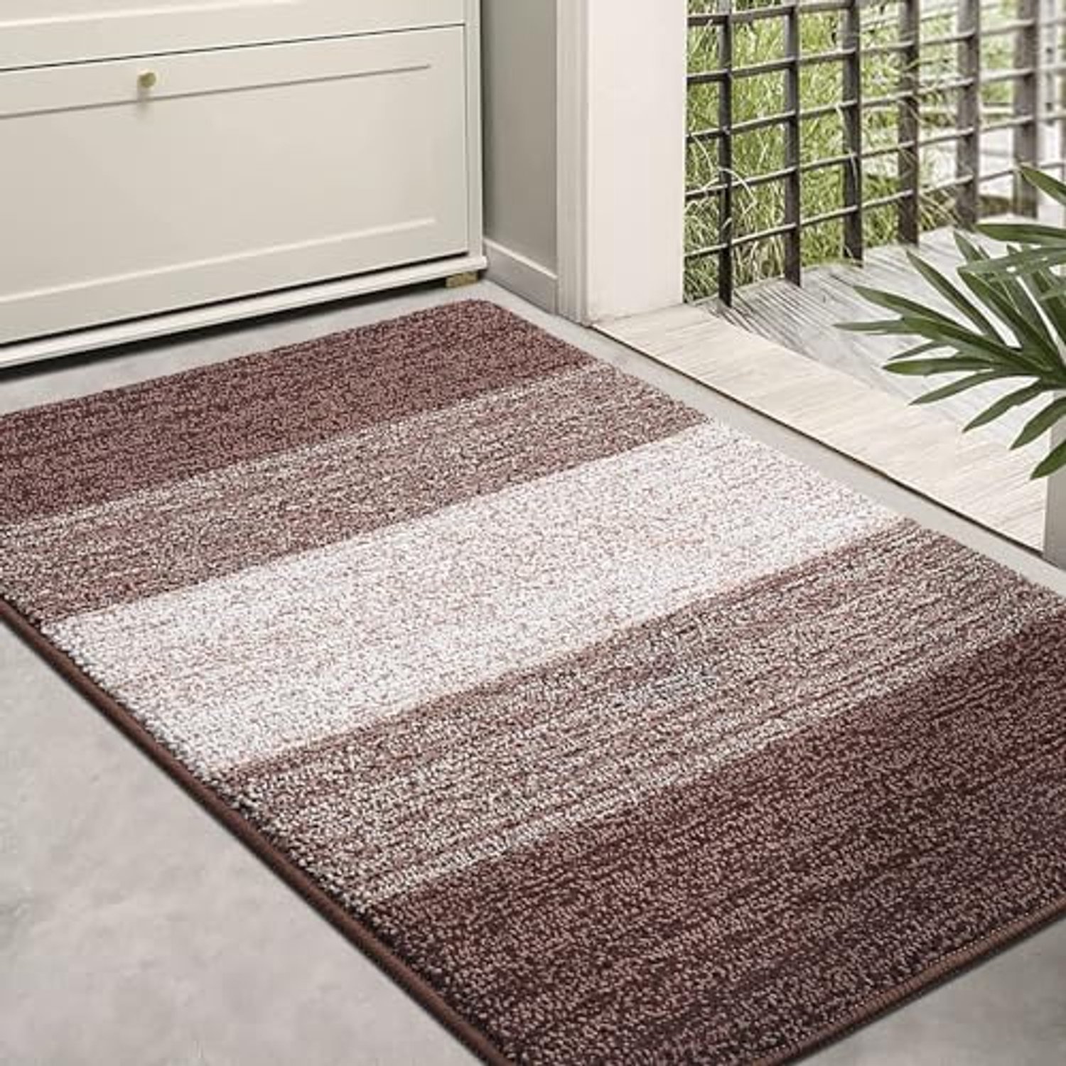 Homaxy Deurmat - Deurmat Antislip - Deurmat Binnen - Droogloopmat - Schoonloopmat - 61X92 cm - Bruin