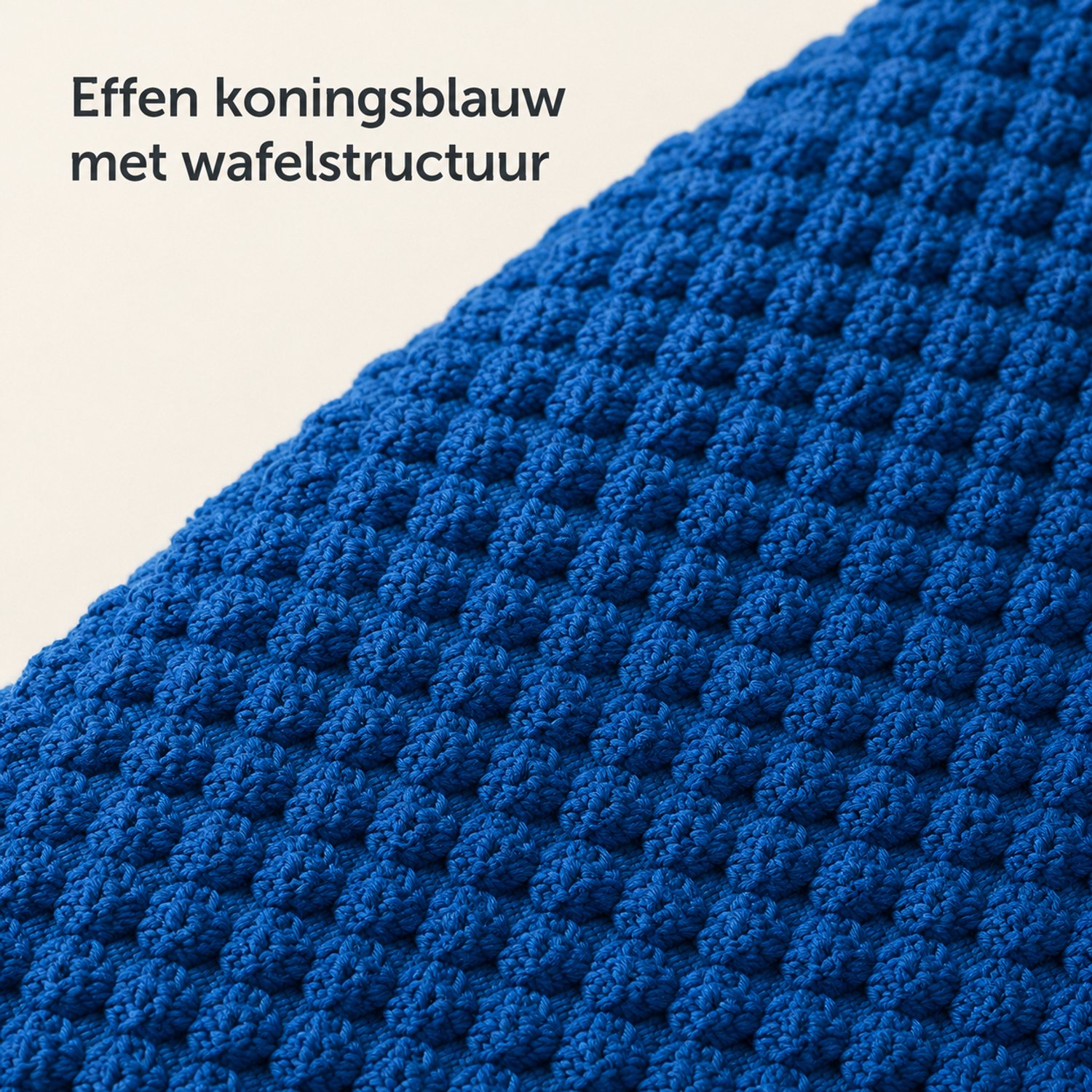 SWGOTA Koningsblauwe flanellen deken 200 x 200 cm met wafelstructuur, verpakking met lint en kaart