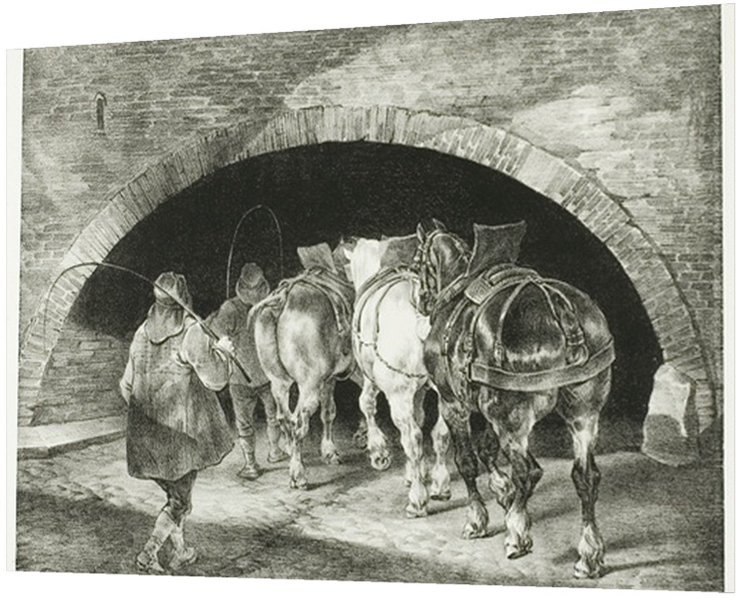 Printen.eu Poster - Entrance to the Adelphi Wharf, plate 11 from Various Subjects Drawn from Life on Stone - 29.7 x 21 cm Multicolor