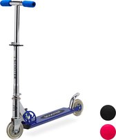 relaxdays scooter voor kinderen - aluminium - step opvouwbaar - 2 wielen - 95 mm blauw
