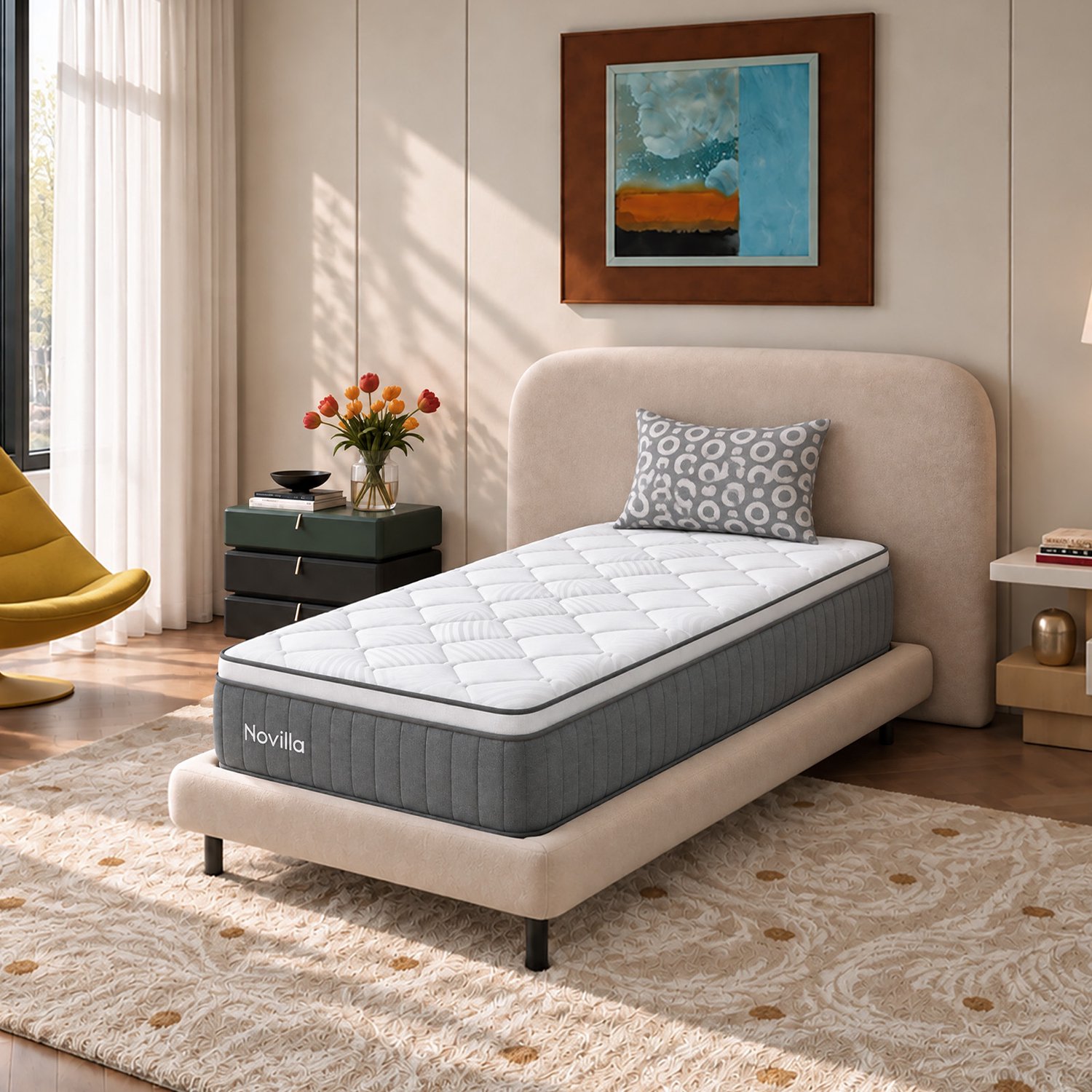 Novilla Koudschuimmatras 90x200 cm - 7 comfortzones - H3 - 22 cm Grijs