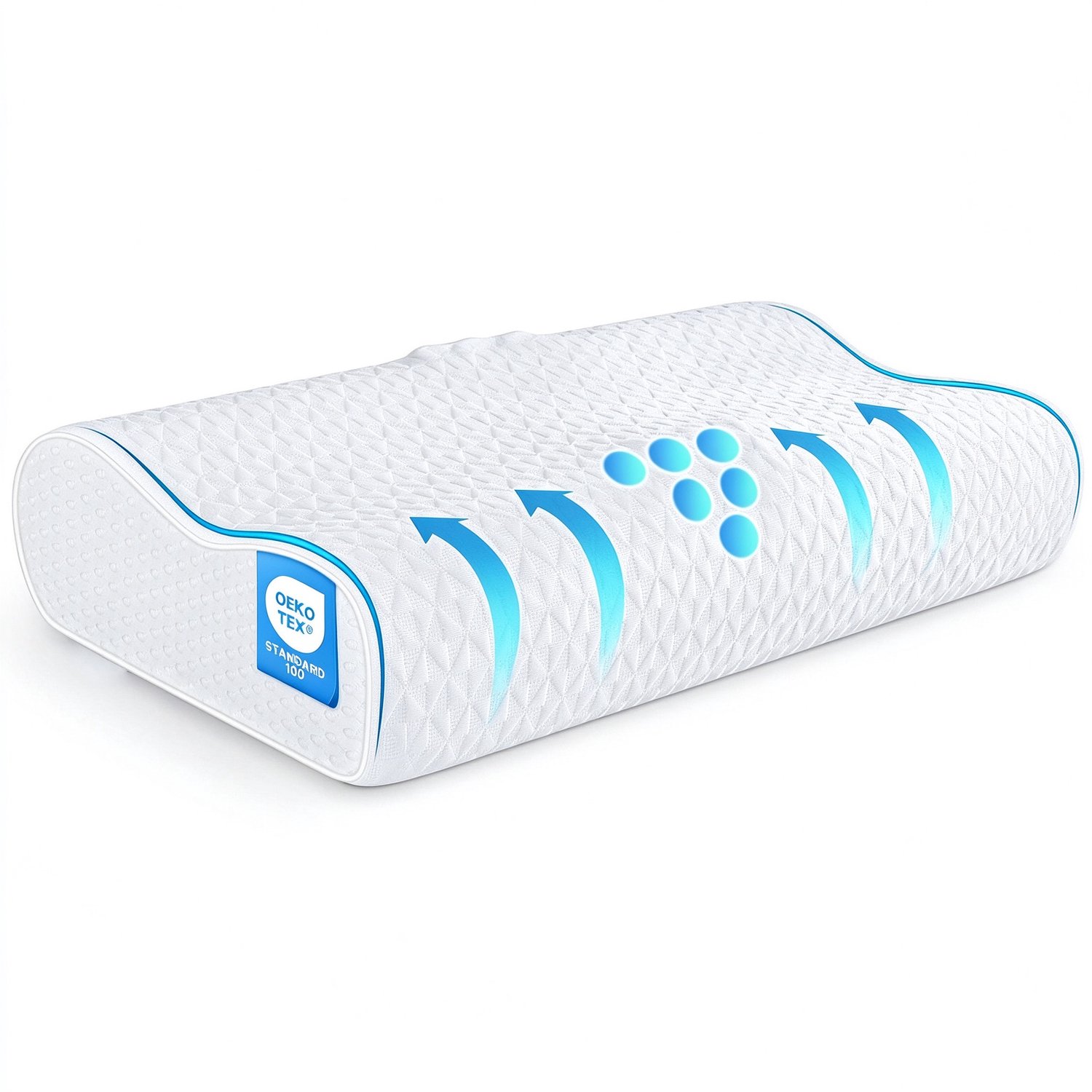 Konsoefuly Hoofdkussen Memory Foam voor Nekklachten - 40 x 60 cm - Orthopedisch Traagschuim Kussen - Verlicht nekpijn - 4 Instelbare Hoogtes - Geschikt Voor Alle Slaaphoudingen wit