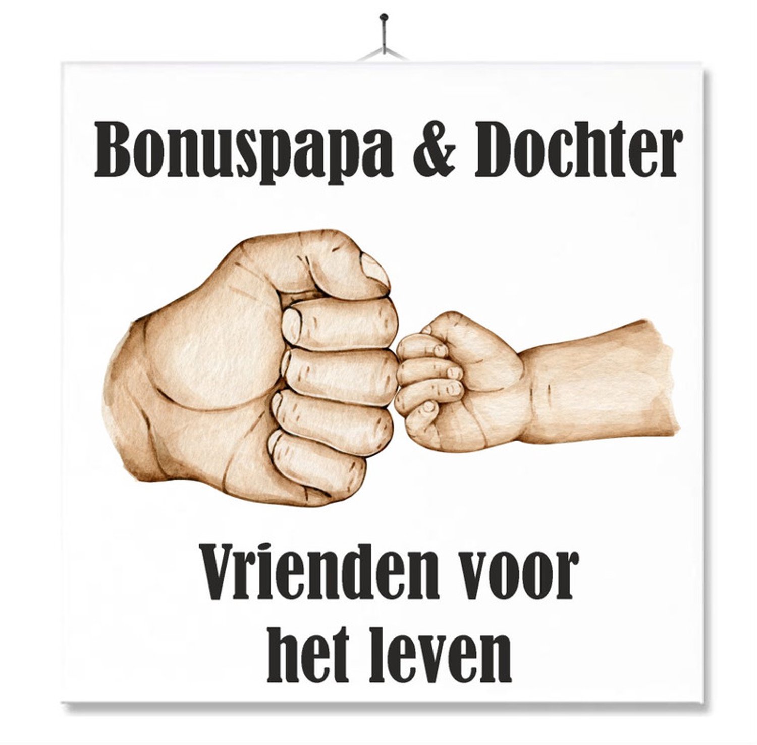 MC Living Tegel Met Opdruk | Verjaardag kado | Toilet WC | Bonuspapa & Dochter Vrienden voor het leven ontwerp 1