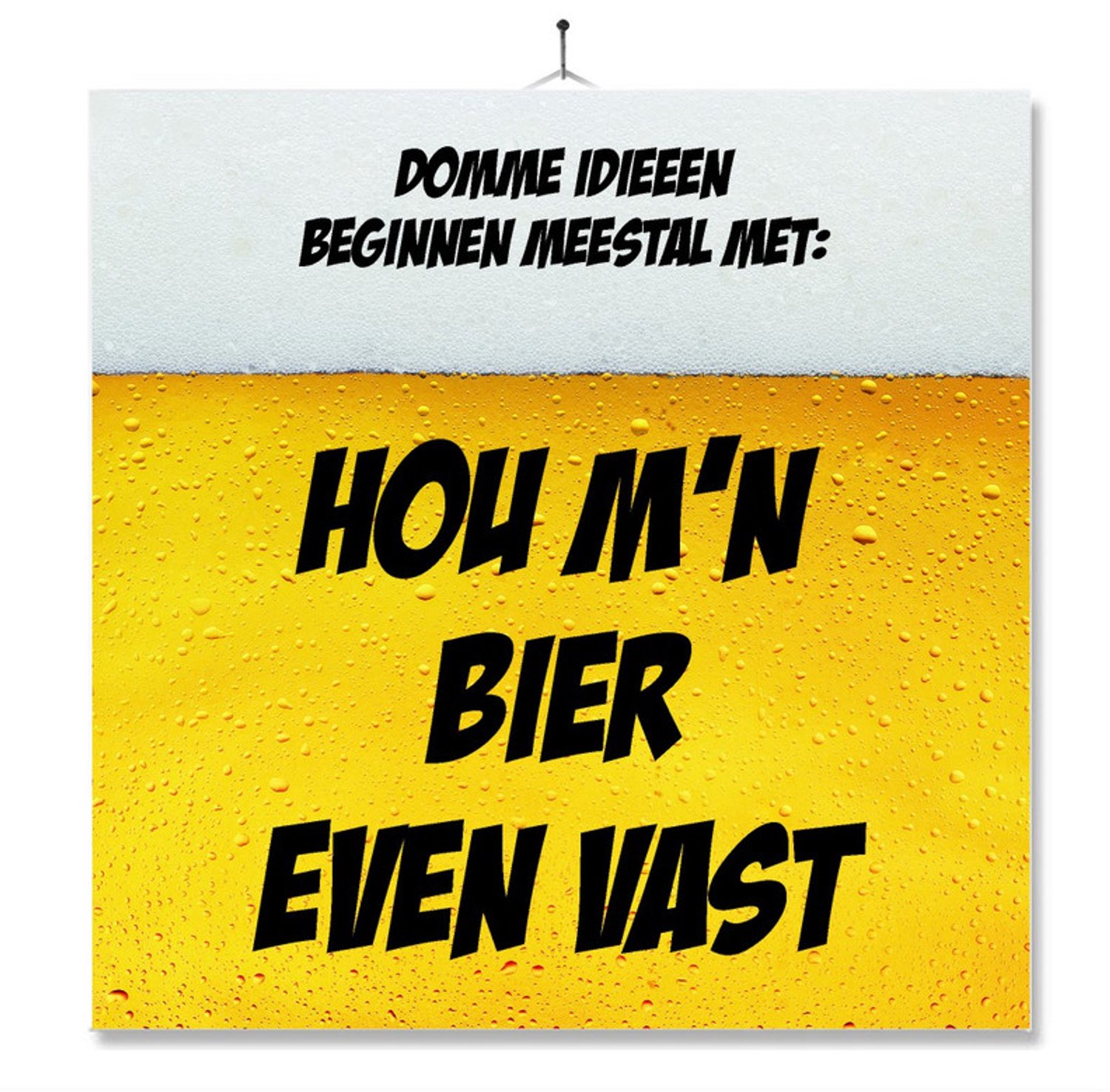 MC Living Tegel Met Opdruk | Grappig | Humor | Verjaardag kado | Hou mn bier even vast Multi-Color