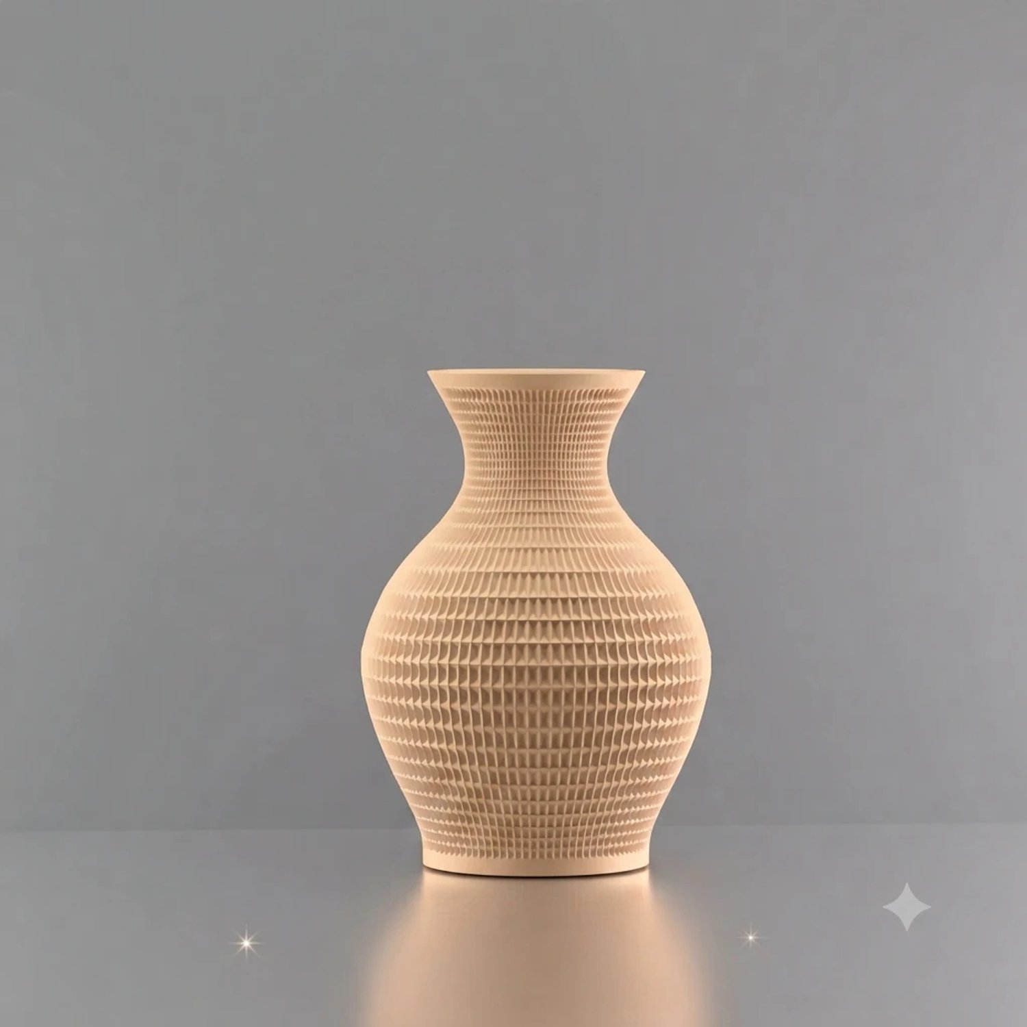 3d-gezellig Athene - Vaas - Beige - Maat 25 cm - Kunststof - Modern - Bloemenvaas -100% gerecycled PLA (bioplastic)