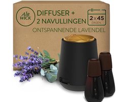 Air Wick Essential Mist Luchtverfrisser - Ontspannende Lavendel - 1 Zwart + Goud Apparaat + 2 Navullingen