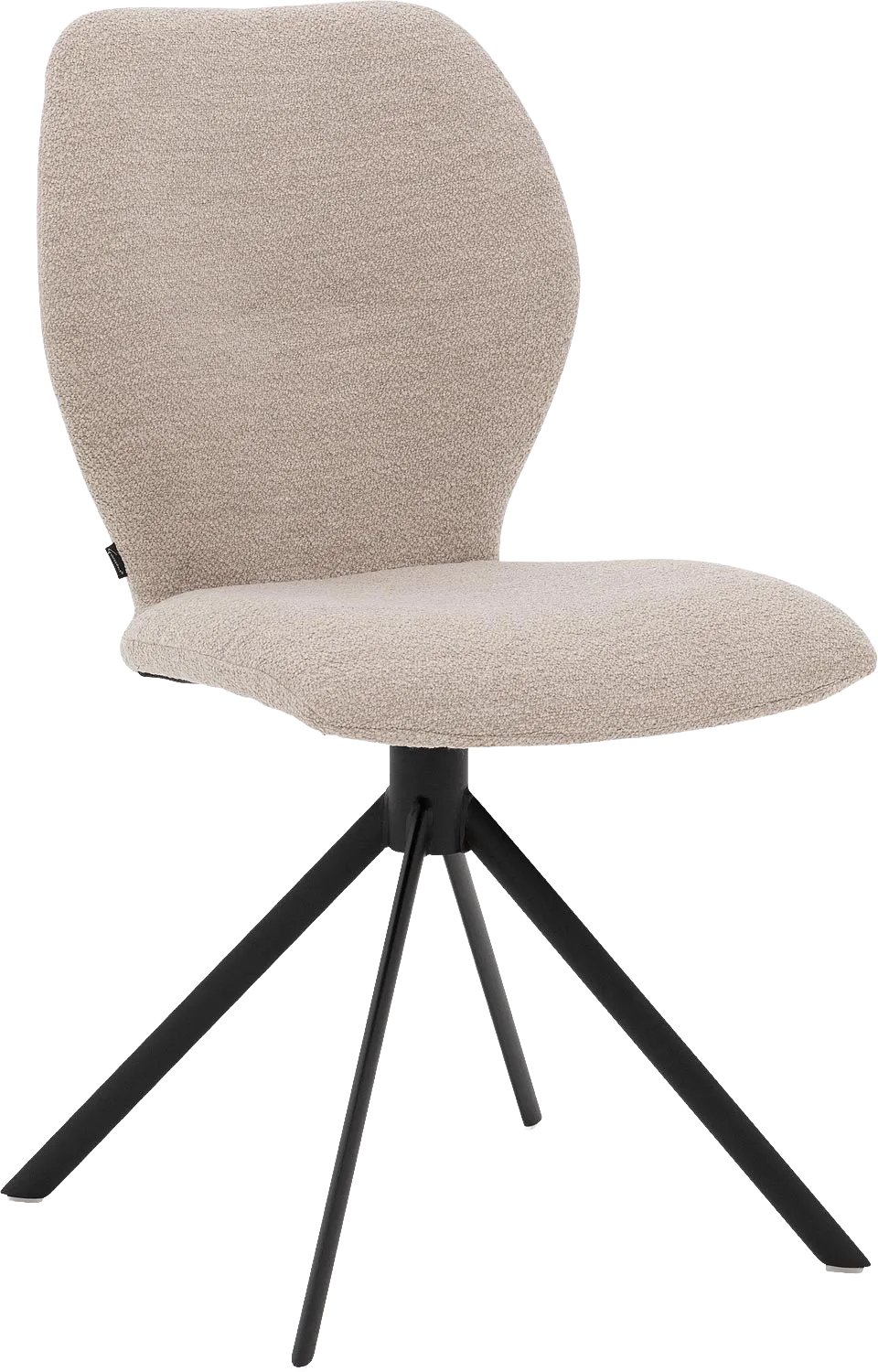 Goossens Eetkamerstoel Hera - Beige - Stof - Zonder Armleuning stof boucle naturel 01