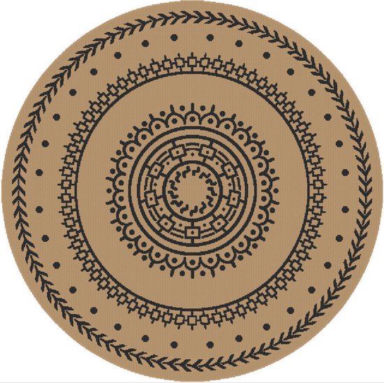 Human Comfort Luxe Juto Rond Tapijt - Tenttapijt - Brown van Human Comfort — afbeelding 2