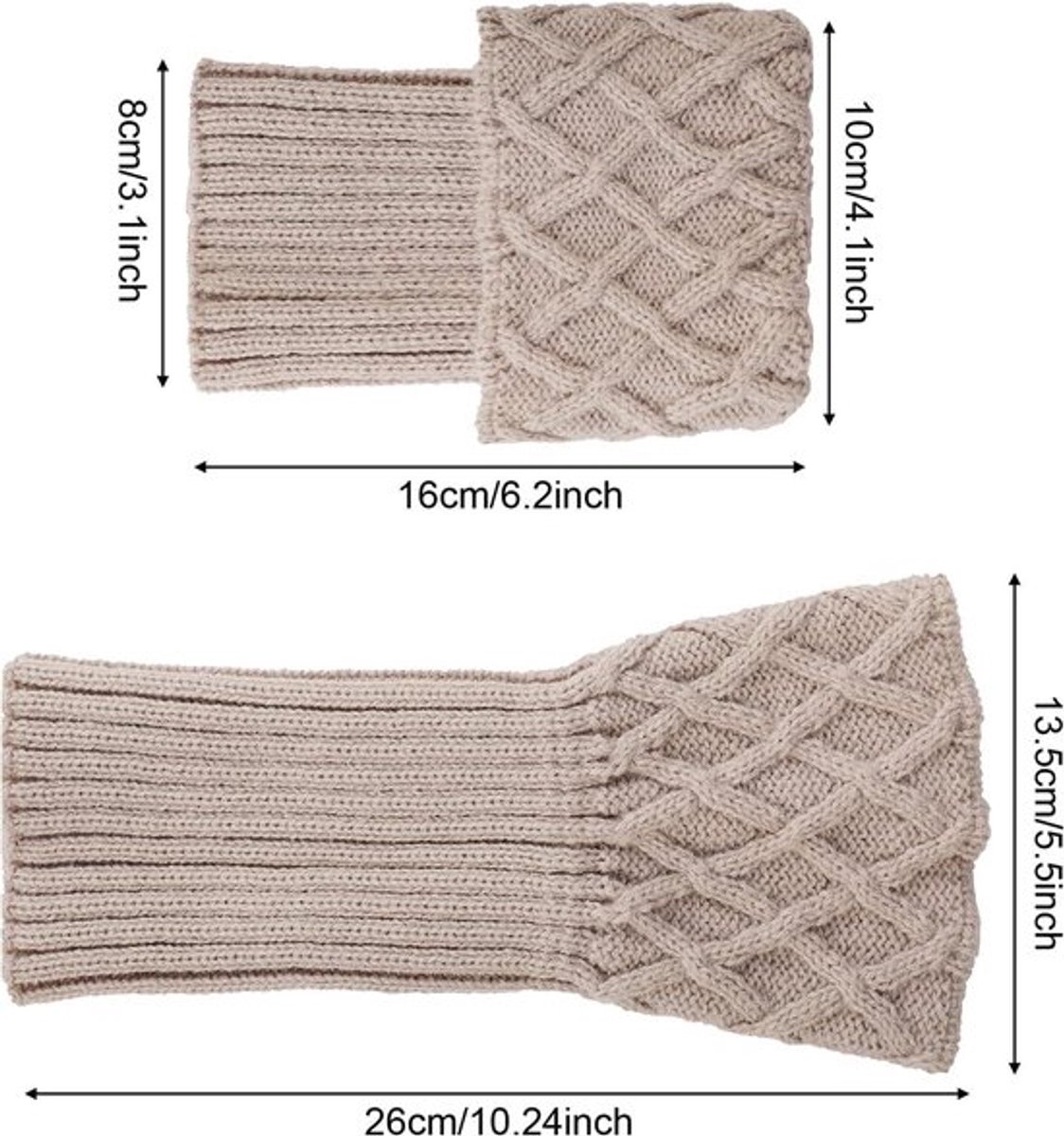 Allecto Plus Dames Winterbeenwarmers Gebreid Gehaakt Korte Knopen Any