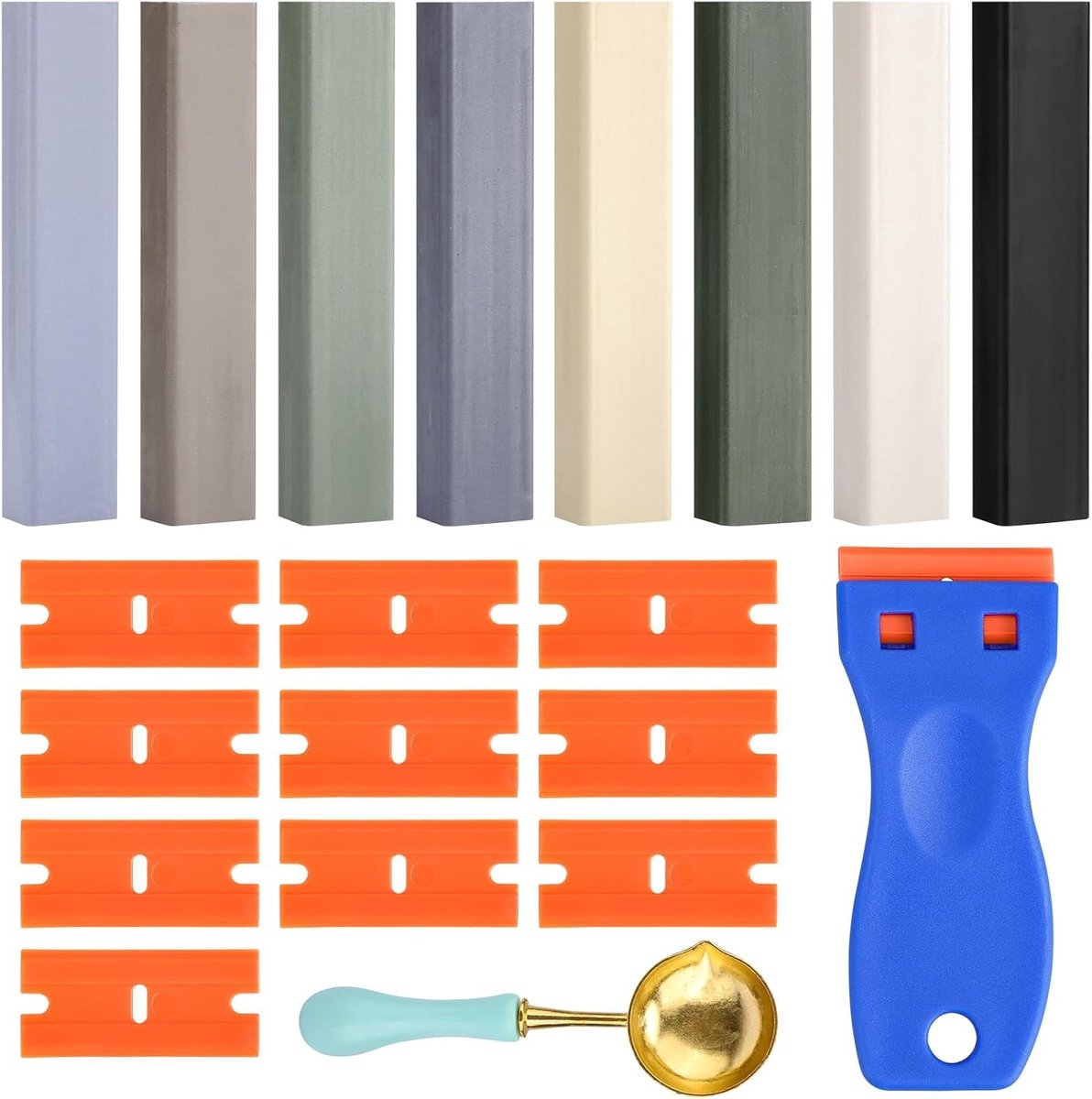 Complete Hard Wax Reparatieset voor Tegels - 8 Kleuren, Ideaal voor Vloer- en Meubelherstel