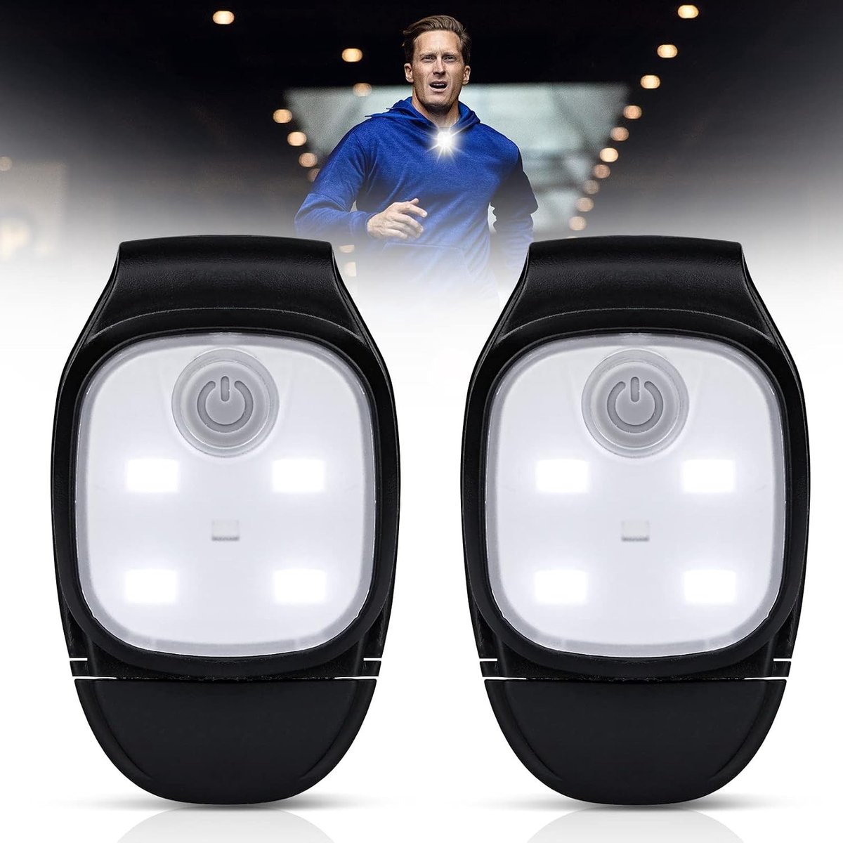 Oplaadbare LED Clip Light met 5 Verlichtingsmodi voor Veiligheid tijdens Joggen, Fietsen en Kamperen