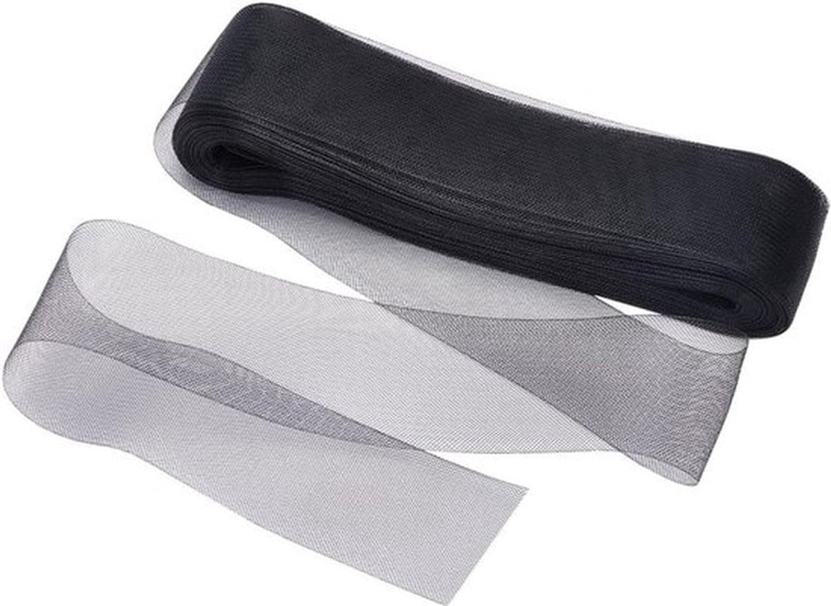 Ongeveer 50 yard harde paardenhaar vlecht, polyester linten voor kleding, bruidsjurken, rokken, hoeden en accessoires, zwart