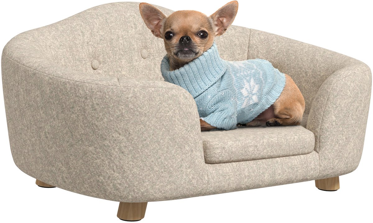 Bol.com PawHut huisdierenbank - met kussen - achterzak - zachte bekleding aanbieding