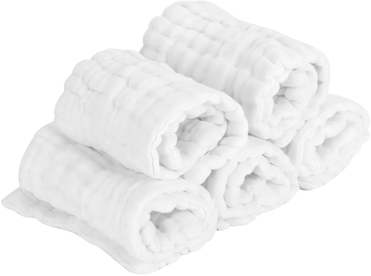 Wasbare luiers 5 stuks katoenen baby luiers 12 lagen absorberend herbruikbaar zacht voor pasgeborenen 35 x 15 cm