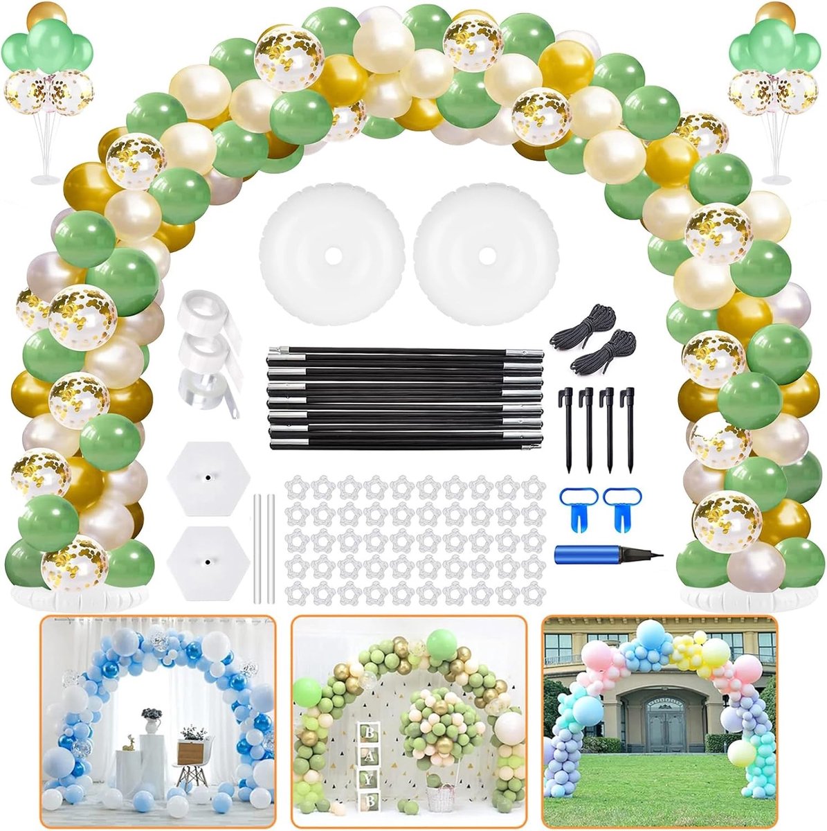 Tafelboog - 2,7 x 3 m - Verstelbare ballonnenboog met frame en standaard - Feestdecoratie