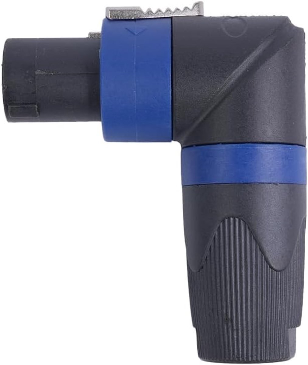 90° Hoekige 4-Pin Audio Connector voor Speakers, Twist Lock Adapter voor Versterkers en Geluidsinstallaties