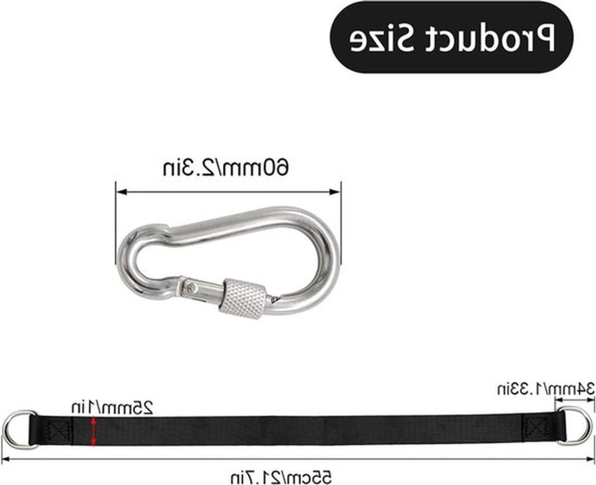 Swing Bevestiging met 2 Carabiner Haken, Snelle Montage en Verwijdering voor Hangmatten en Schommels, Duurzaam en Veilig Gebruik