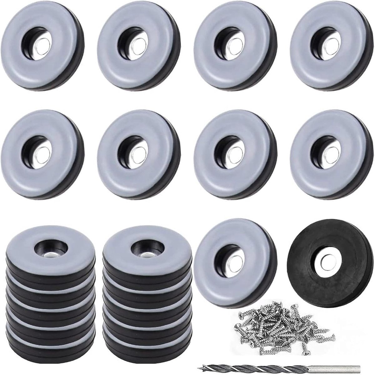 Set van 20 ronde glijders met schroefdraad, diameter 30 mm, ideaal voor meubels en vloeren
