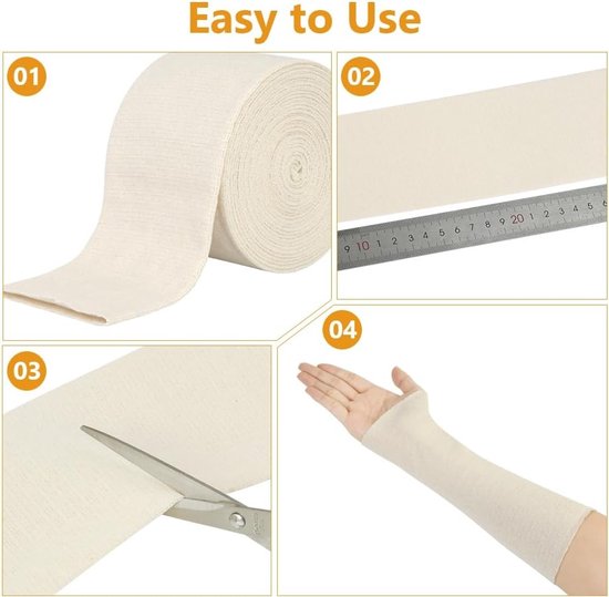 Hoesverband voor benen en armen, elastische buisverband, fixatiebandage 3 x 5 m, ondersteuning voor knie en ledematen — afbeelding 4