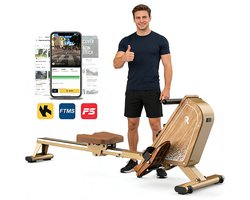 MettleMatic Magnetisch Roeitoestel voor Thuis | 16 Weerstandsniveaus | Bluetooth & LCD Monitor | 160 kg Draagvermogen | Verticale Opslag