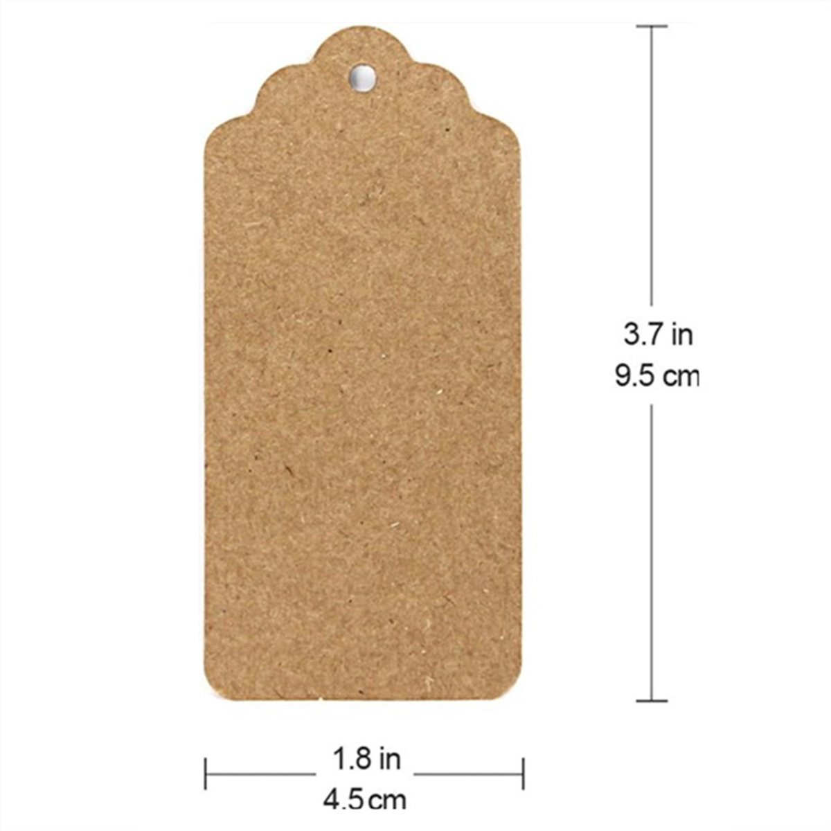 100 cadeaulabels, blanco kraftpapier, bladwijzers-Kraftpapier kleur-9.5*4.5cm