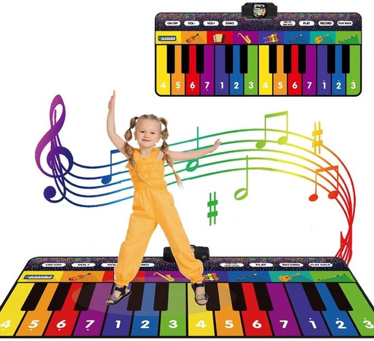 Gigantische Pianomat voor Kinderen - 180 cm (6FT) - 24 Toetsen - Met Opnamefunctie & Bladmuziek - Muziekspeelgoed voor Jongens & Meisjes 3-10 Jaar