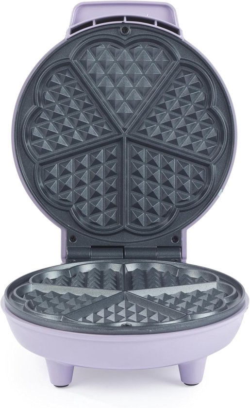 Hartvormige Wafelmaker - Wafelijzer - Romantisch Ontbijt - PFAS-vrije Platen - 18 cm - Paars — afbeelding 5