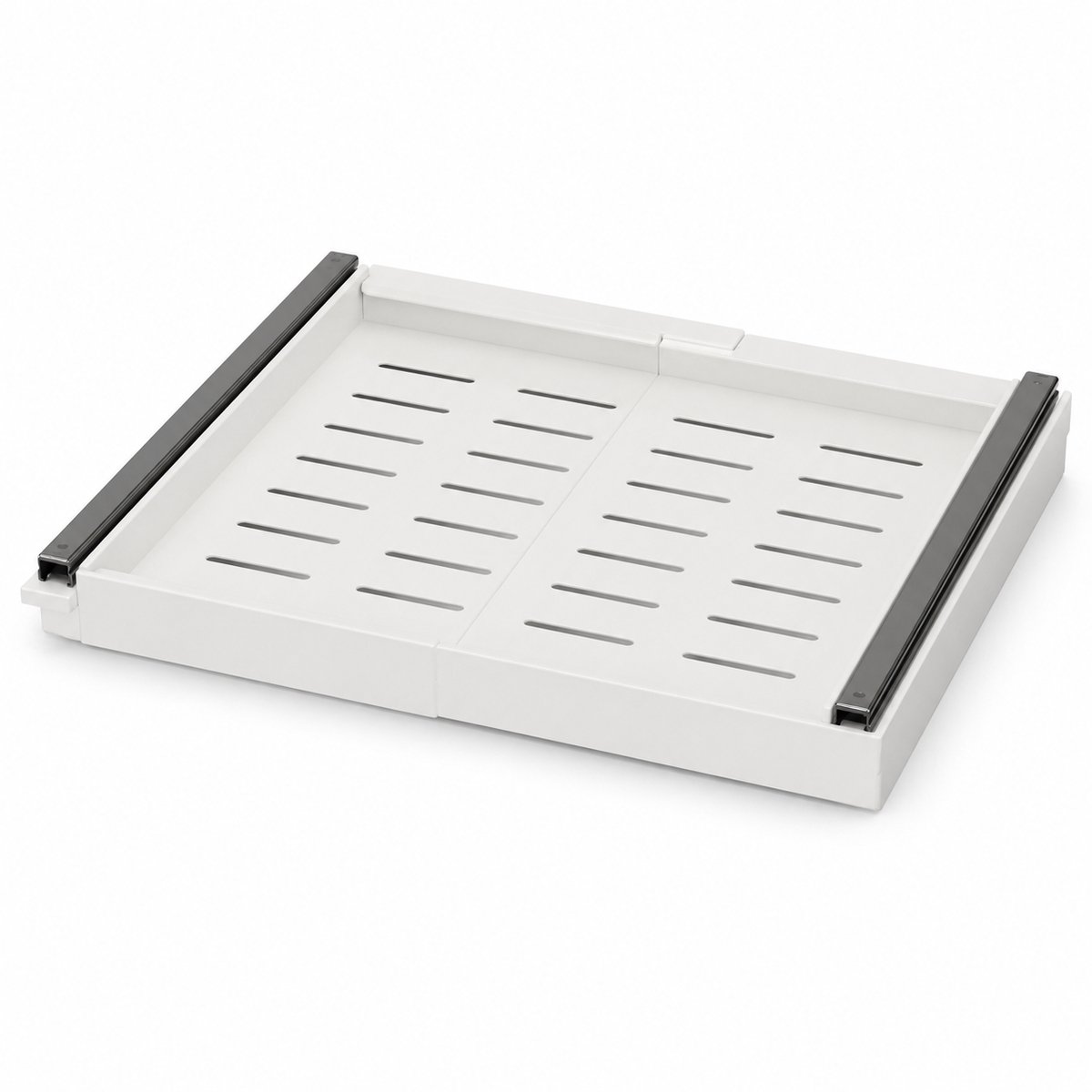 UrbanSelect Schuiflade - Keukenkast Organizer - Verstelbare Breedte 32/52cm - Montage Zonder Boren - Stalen Constructie - Wit