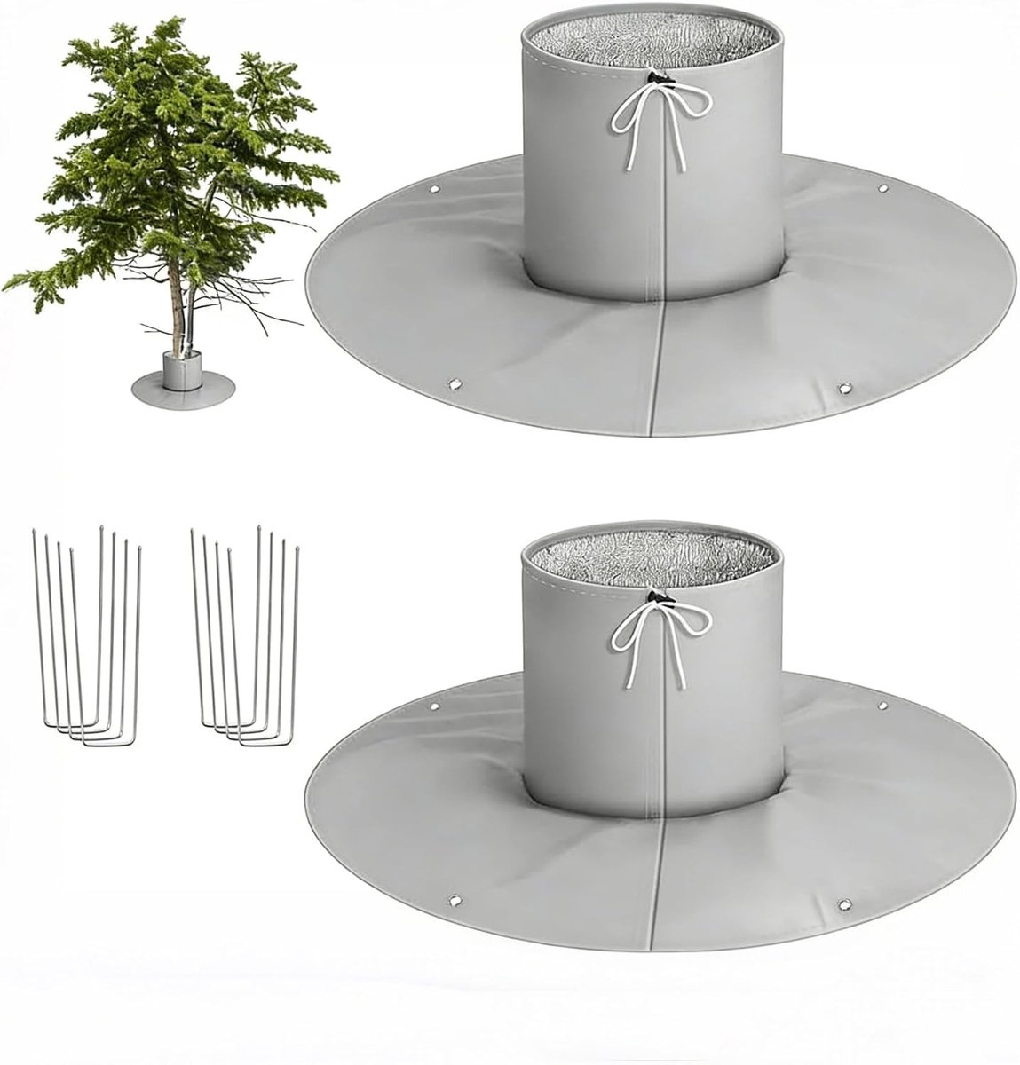 Set van 2 Beschermhoezen voor Palmwortels met 8 Grondankers, Isolatie en Winterbescherming voor Planten en Tuinaccessoires