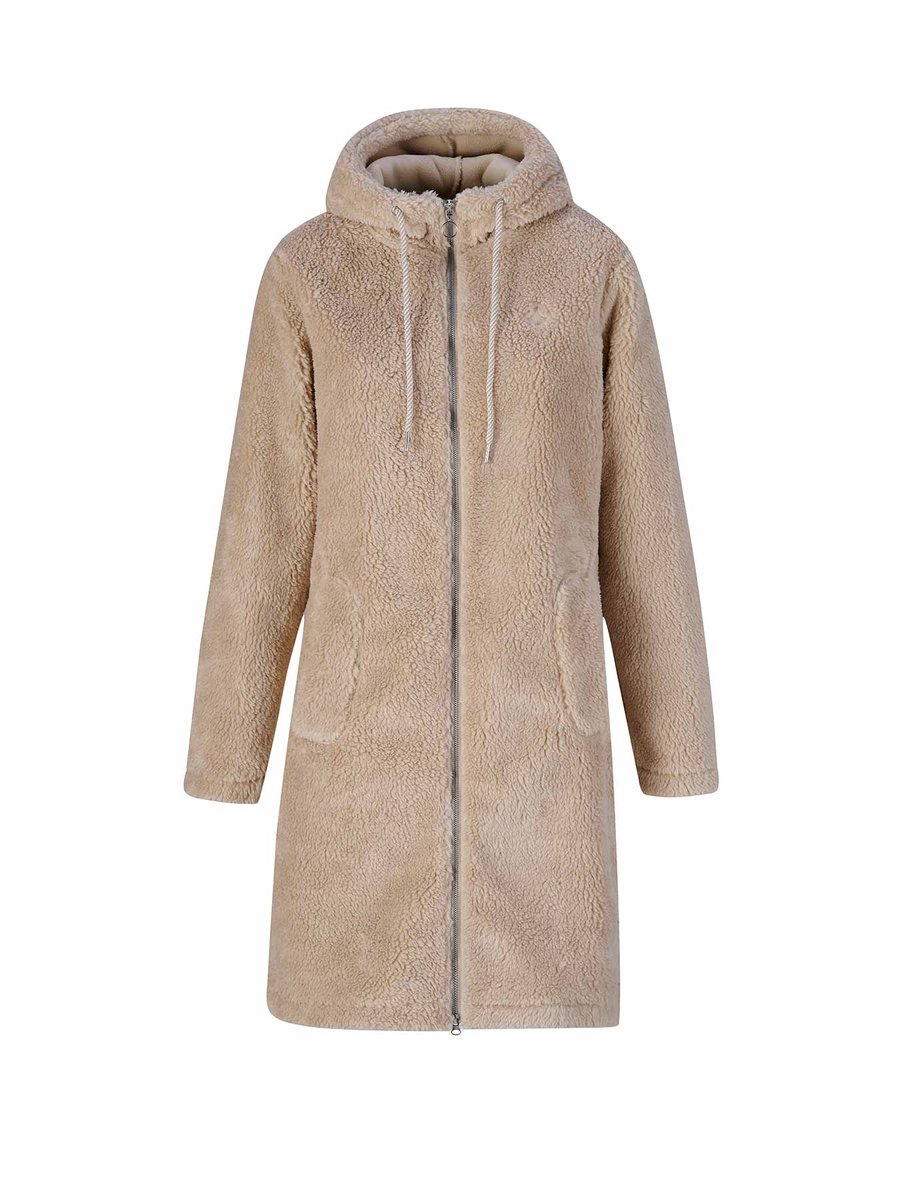 BJØRNSON Elvira Teddy Fleece Jas Vest Dames Parka – Zand Beige