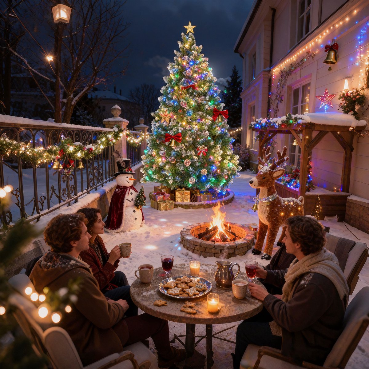 Kunstkerstboom 240 cm met LED Verlichting - Brandvertragend PVC - met Sneeuw en Dennenappels - Metalen Voet - Kerstdecoratie voor Huis en Etalage - NAIZY – foto 8