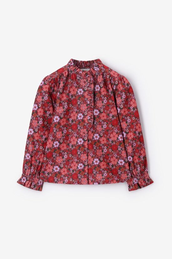 Rode Blouse Met Bloemen Print