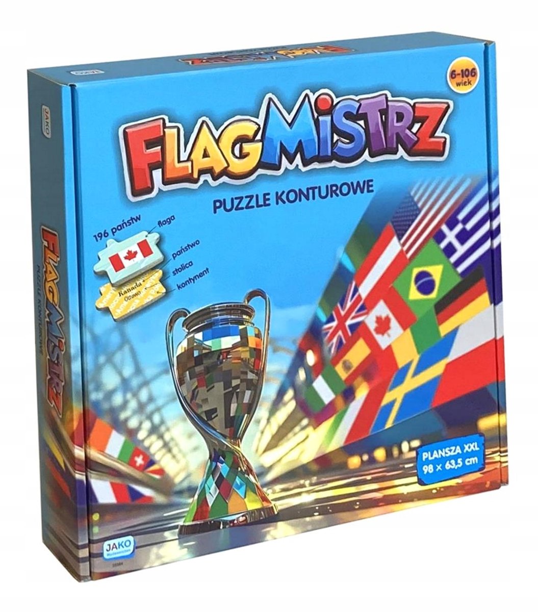 Flagmistrz: Educatieve Puzzel Wereldkaart met Vlaggen en Hoofdsteden