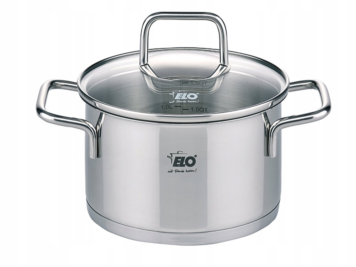 Elo Citrin Stalen Pan met Deksel - 24 cm, 5.8L - Zilver