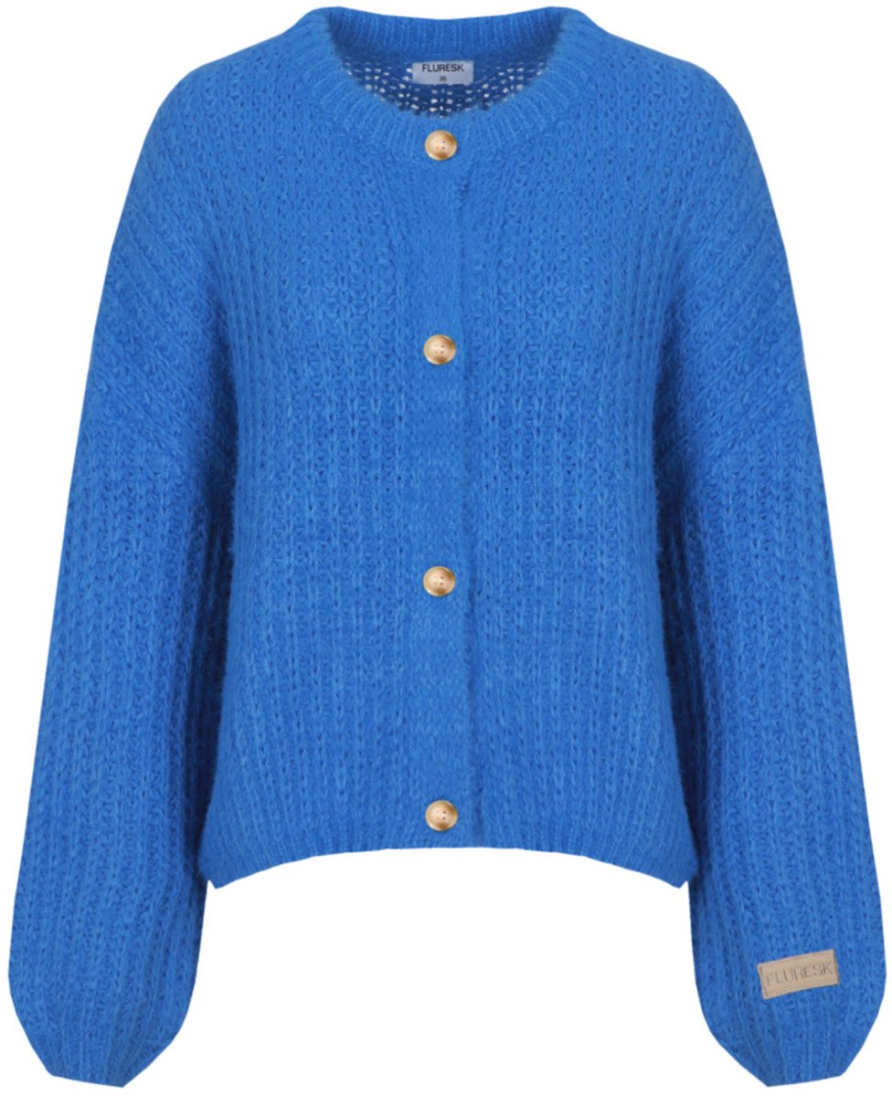 Fluresk Vest Ambre Cardigan 26nlf03 653 Celestial Blue Dames Maat - W40